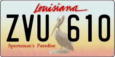 LA license plate ZVU610