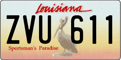 LA license plate ZVU611