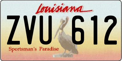 LA license plate ZVU612