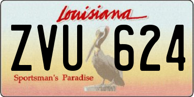 LA license plate ZVU624