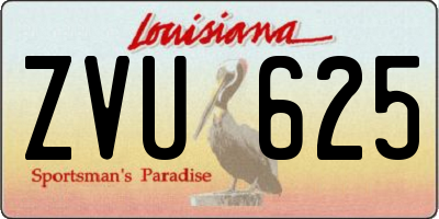 LA license plate ZVU625