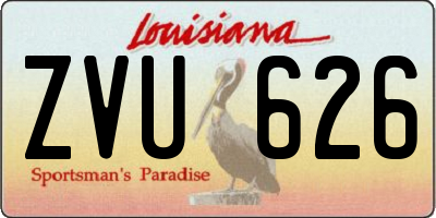 LA license plate ZVU626