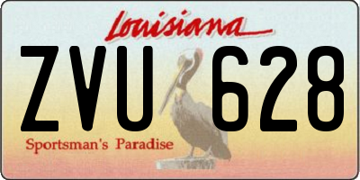 LA license plate ZVU628