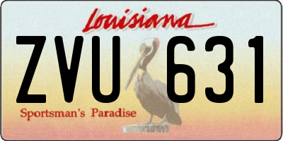 LA license plate ZVU631