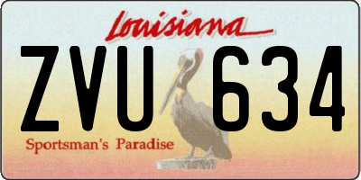 LA license plate ZVU634