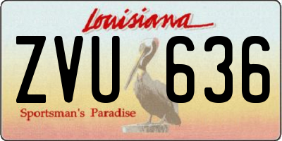 LA license plate ZVU636
