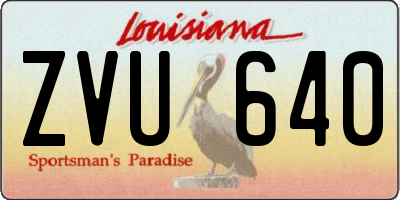 LA license plate ZVU640