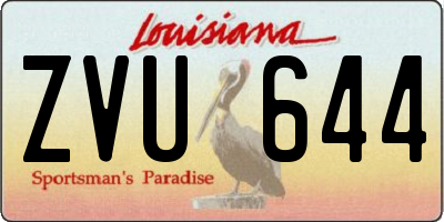LA license plate ZVU644