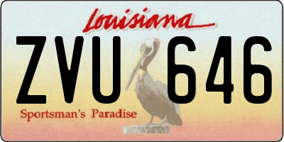 LA license plate ZVU646