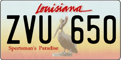 LA license plate ZVU650