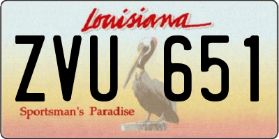 LA license plate ZVU651