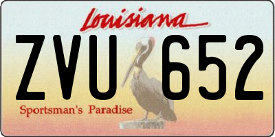 LA license plate ZVU652