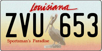 LA license plate ZVU653