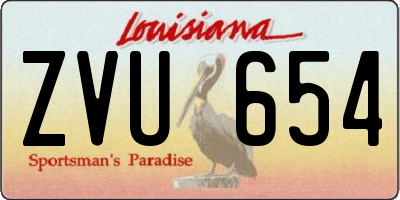 LA license plate ZVU654