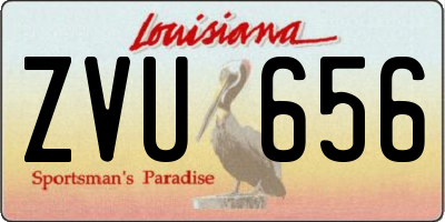 LA license plate ZVU656