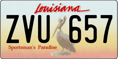 LA license plate ZVU657