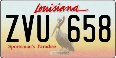 LA license plate ZVU658