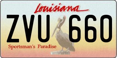 LA license plate ZVU660