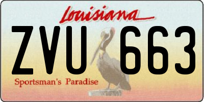 LA license plate ZVU663
