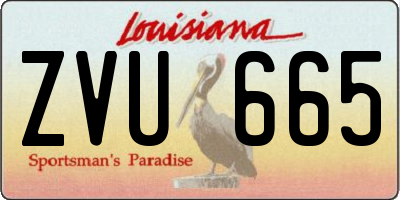LA license plate ZVU665