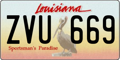 LA license plate ZVU669