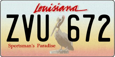 LA license plate ZVU672