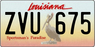 LA license plate ZVU675