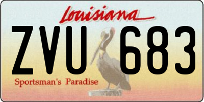 LA license plate ZVU683