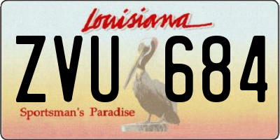 LA license plate ZVU684