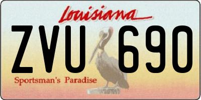 LA license plate ZVU690