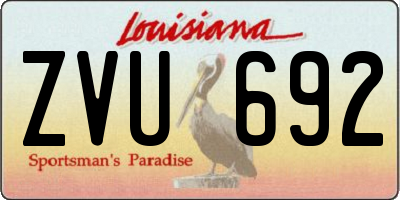 LA license plate ZVU692