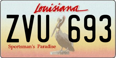 LA license plate ZVU693
