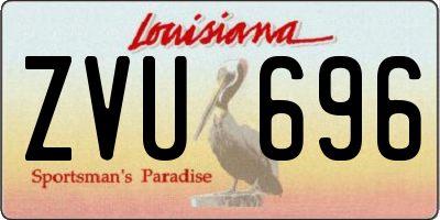 LA license plate ZVU696