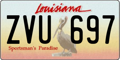 LA license plate ZVU697