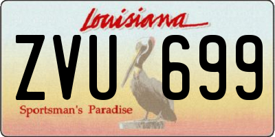LA license plate ZVU699