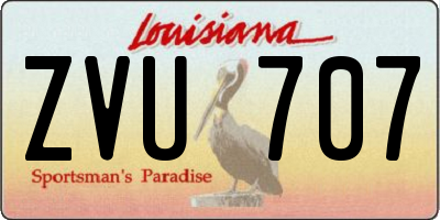 LA license plate ZVU707
