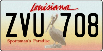 LA license plate ZVU708
