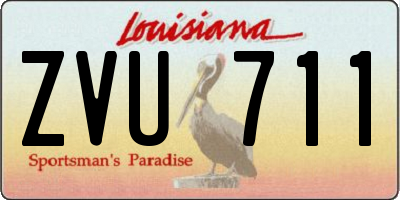 LA license plate ZVU711