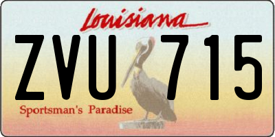 LA license plate ZVU715