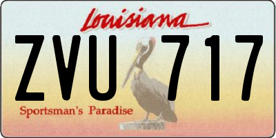 LA license plate ZVU717