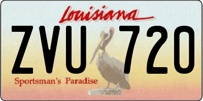 LA license plate ZVU720