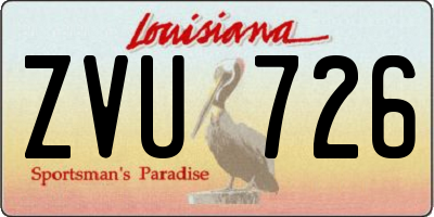 LA license plate ZVU726