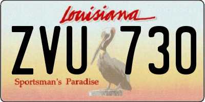 LA license plate ZVU730