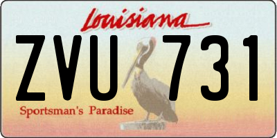 LA license plate ZVU731