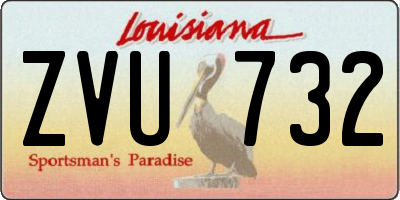 LA license plate ZVU732