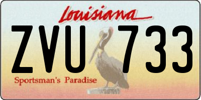 LA license plate ZVU733
