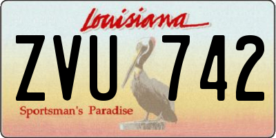 LA license plate ZVU742