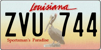 LA license plate ZVU744