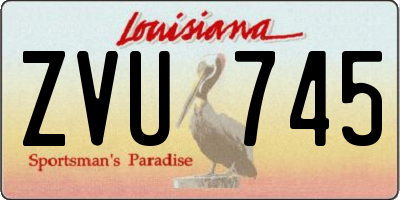 LA license plate ZVU745