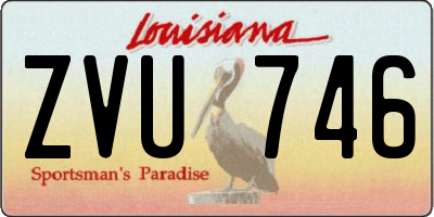 LA license plate ZVU746